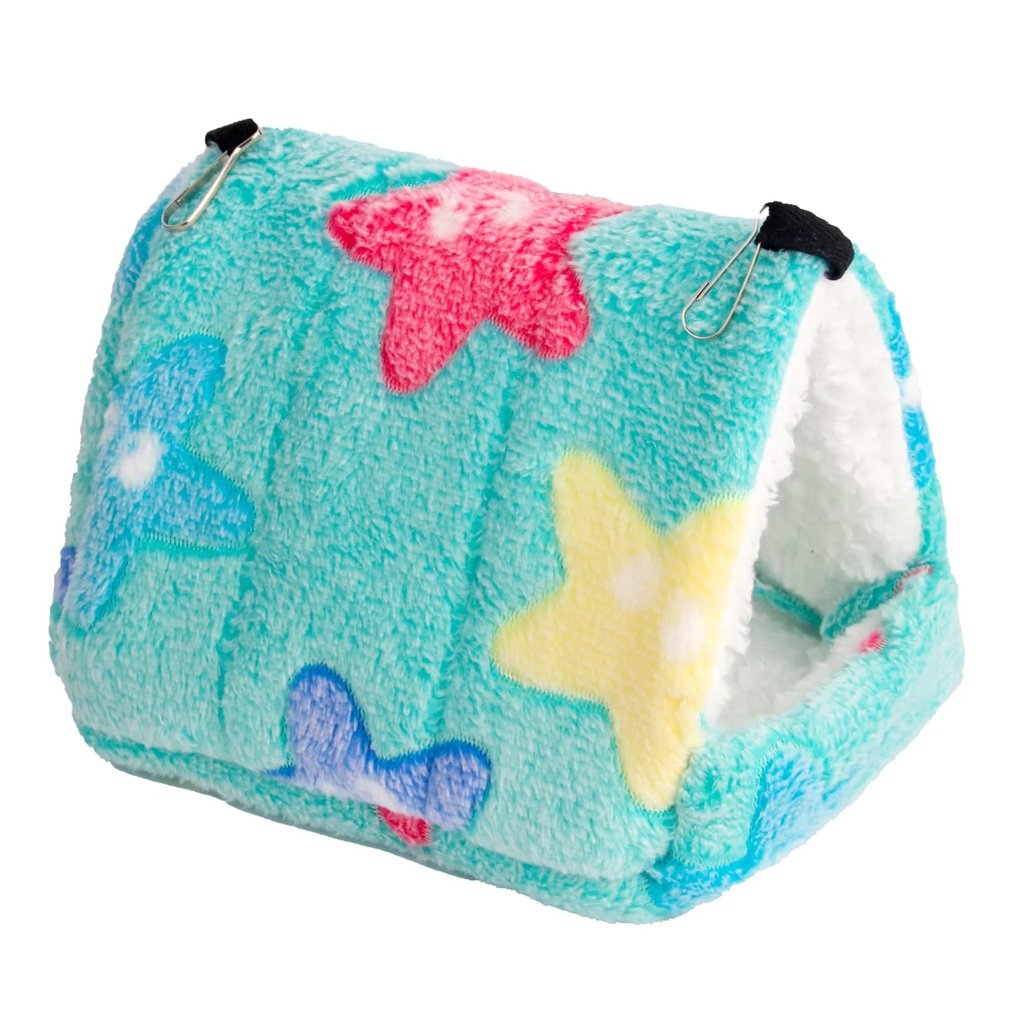 Small pet Coral velvet dot print small foam pet House hanging hamster bed with zipper small animal squirrel small parrot cotton
