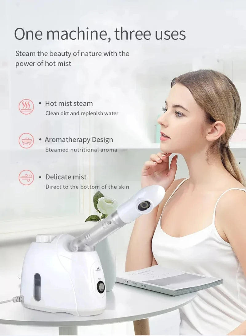 Facial Hot Spray Steamer with Extendable Arm for Spa and Moisturizing