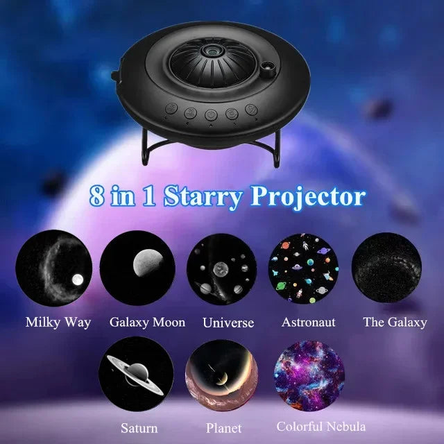 New UFO LED Star Projector Night Light 8 in 1 Planetarium Lamp for Kids Room Decor