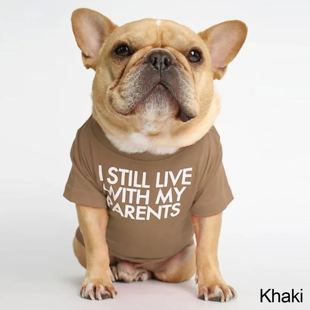 Summer Spring Dog Clothes Quality Breathable Pet Clothing Soft Letters Printed French Bulldog Clothes for Small Dogs T-shirt