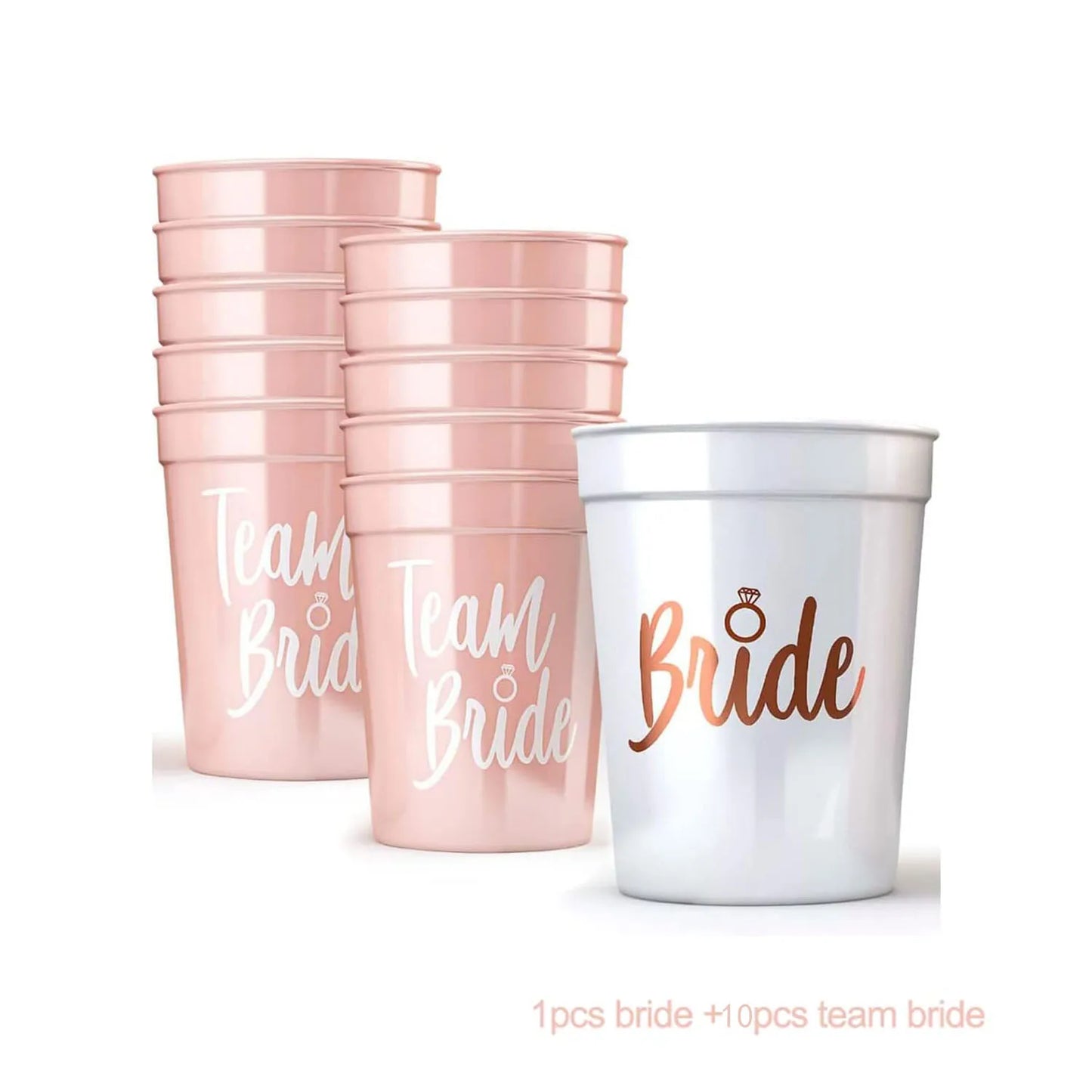 Bachelorette Party Team Bride Plastic Drinking Cups Set for Bridal Shower and Hen Party Supplies