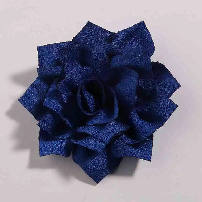 50PCS 7.5CM 2.95 Inch Fashion Lotus Satin Hair Flowers for DIY Headbands and Wedding Decor