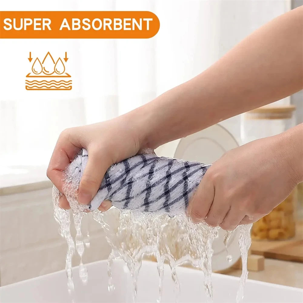 Olanly 100 Percent Cotton Kitchen Towel Super Absorbent Dishcloths for Home Cleaning and Washing Dishes