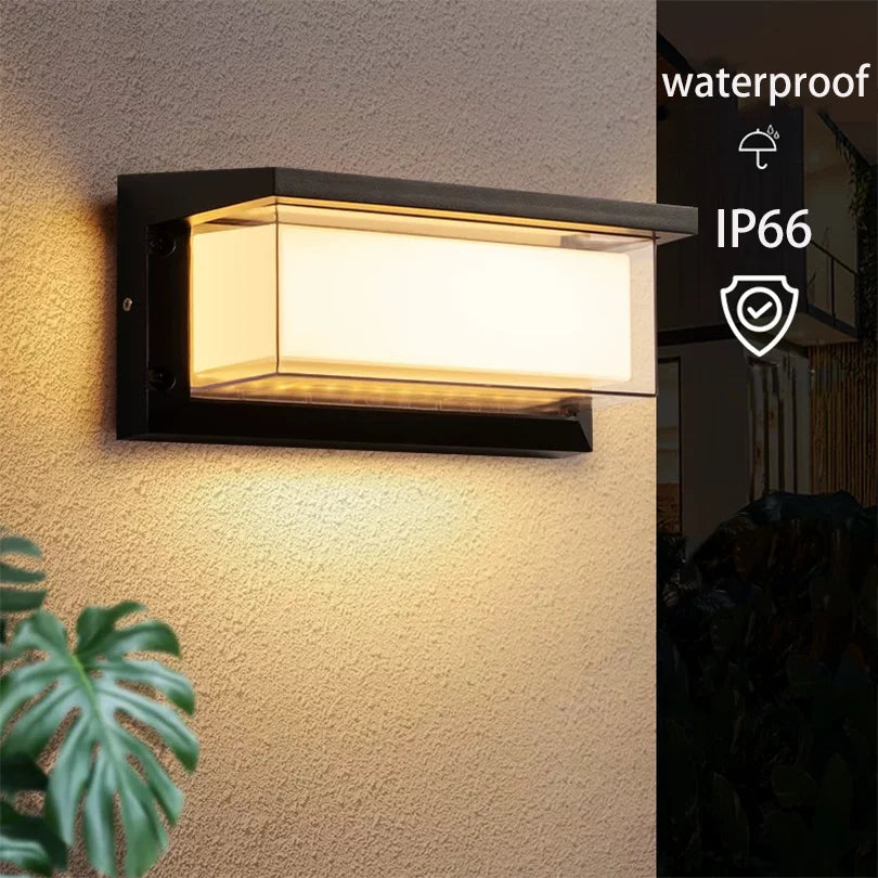 LED Outdoor Wall Light with PIR Motion Sensor Waterproof Modern Design for Balcony Porch and Garden