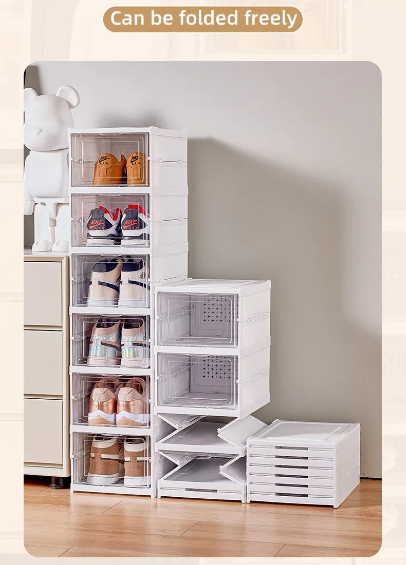 6 Layers Shoes Box Foldable Transparent Shoe Storage Organizer