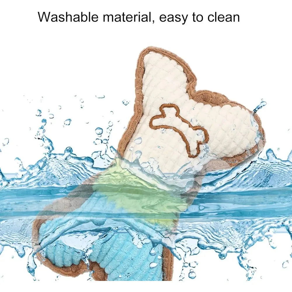 1pc Dog Squeaky Toys, Bones Plush Dogs Chew Toy for Small Medium Breed Puppy Aggressive Chewer Pets Puppy Playing Cleaning Teeth