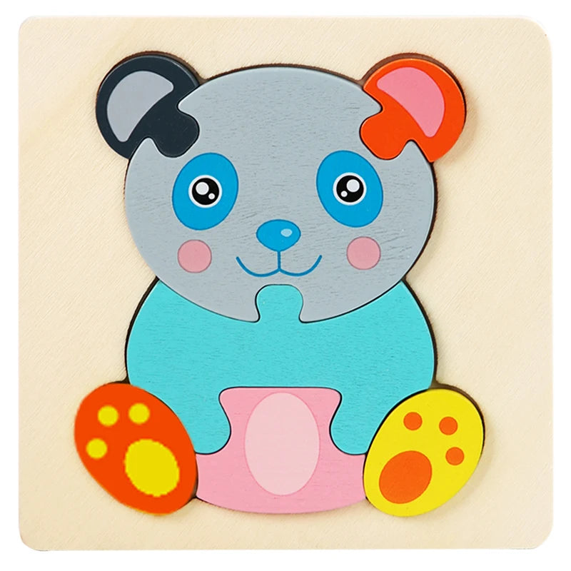 Wooden Puzzle Montessori Colorful Animal Jigsaw Toy for Kids