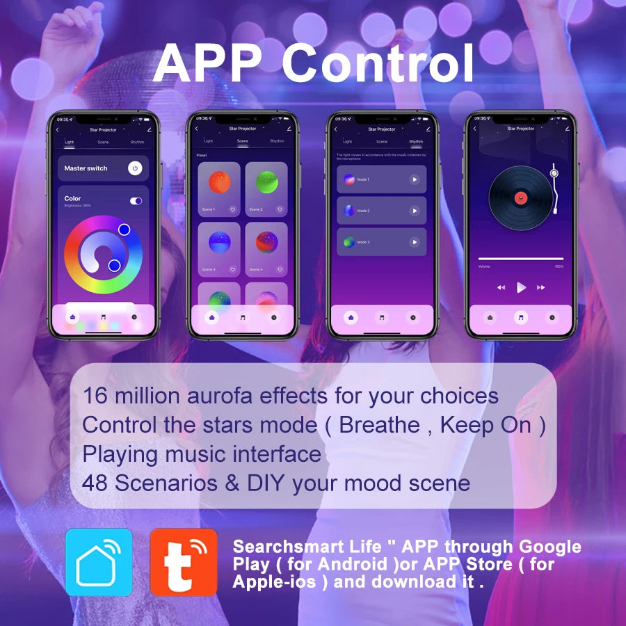 Smart WIFI Starry Sky Projector LED Night Light for Bedroom Party