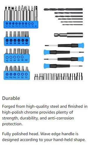 DEKO Drill Set: 8V Cordless Tool Kit for Home Use 126 Piece