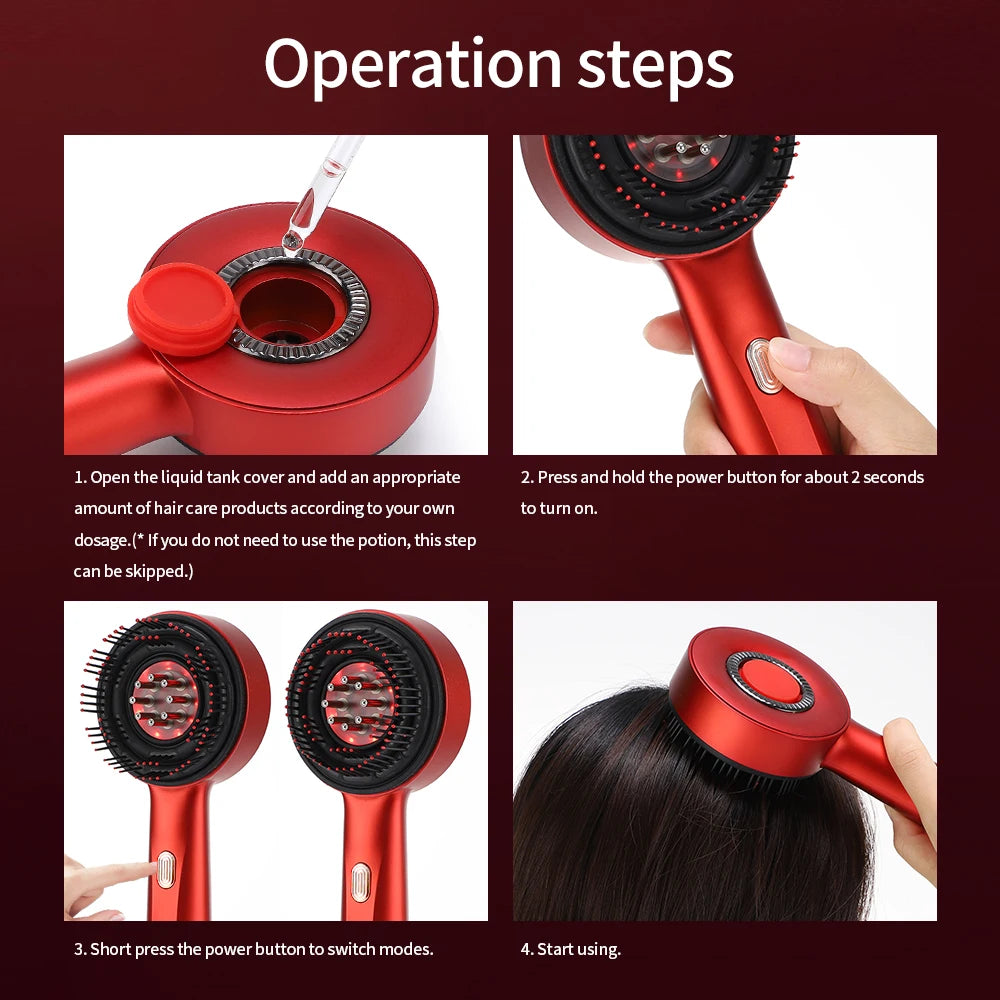 Electric Vibration Massage Comb Red Light for Hair Growth