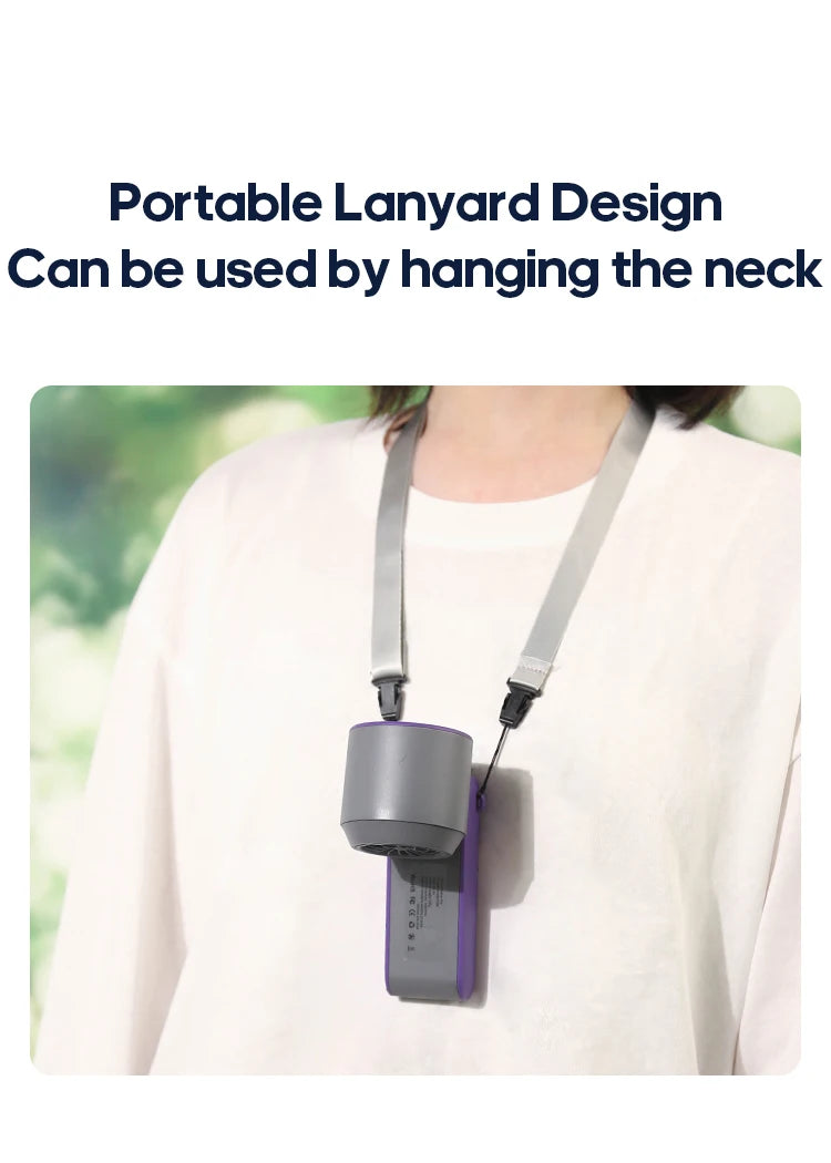 Foldable Handheld Turbo Fan – 3600mAh Rechargeable, 100-Speed Cooling for Outdoor Use