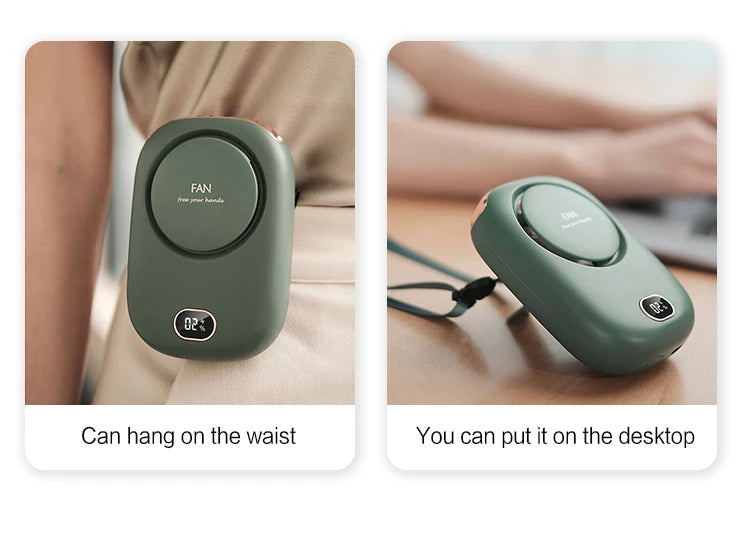 Portable Hanging Neck Fan Mini Cooling Waist Fans Bladeless USB Rechargeable Sports Cooler Fan for Outdoor Use