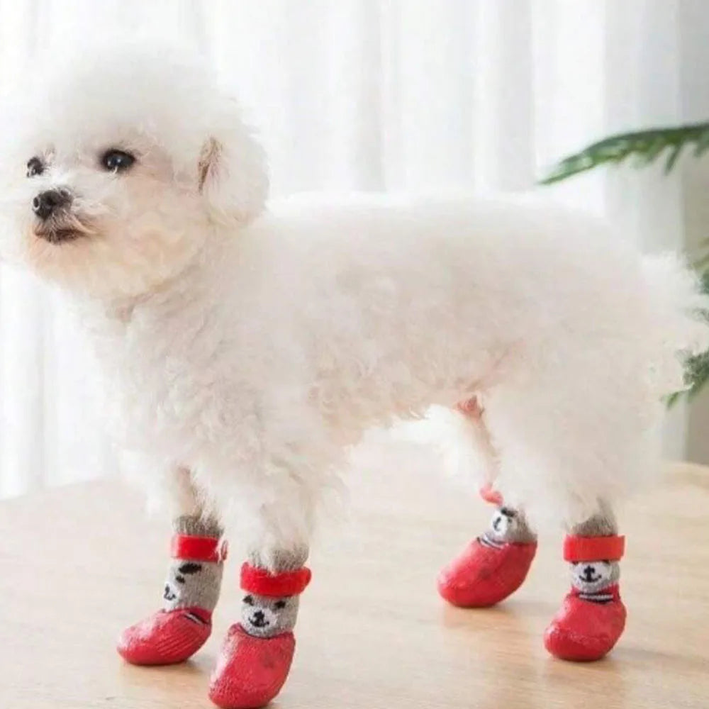 4-Pack of Non-Slip Dog Socks to Prevent Licking and Biting of Hard Wooden Floors, Strong Grip, Paw Protection, Anti-Scratch Cat and Dog Socks