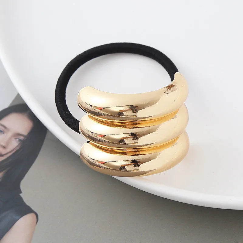 New Fashion Metal Irregular Double-Layer Hair Bands Ropes