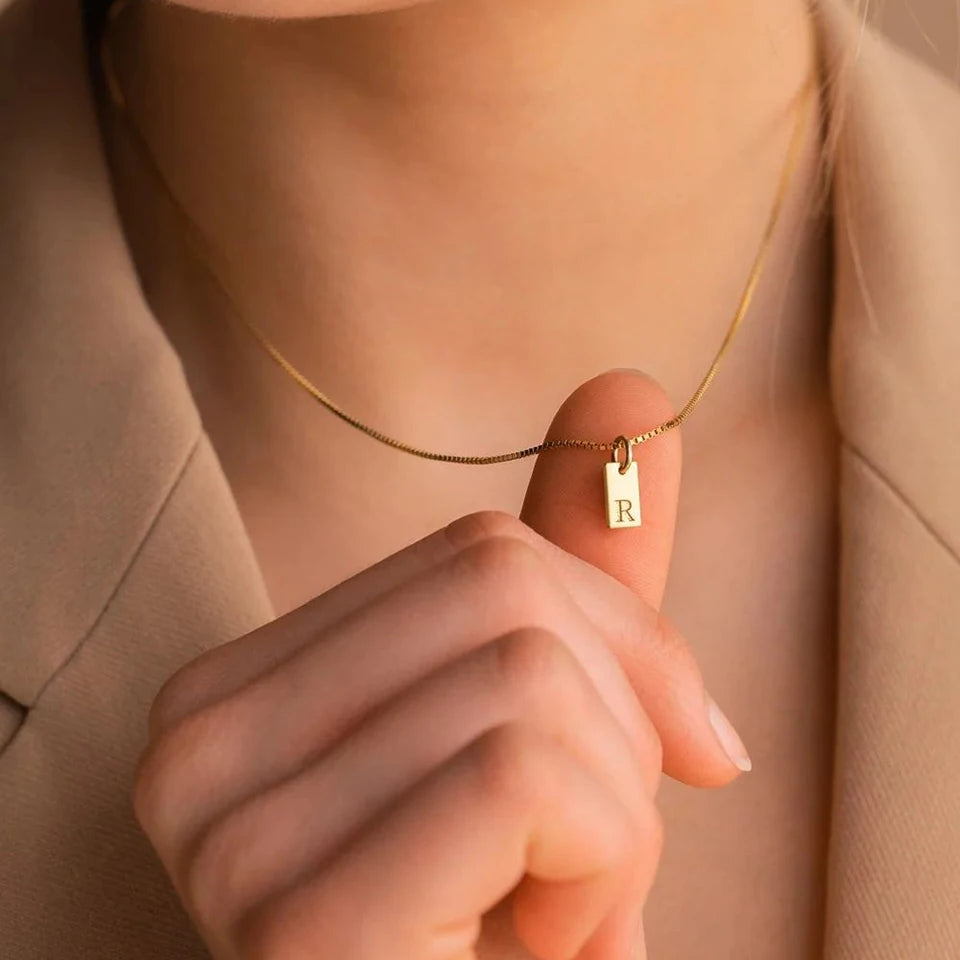 SUNIBI Alphabet Charm Pendant for Necklaces Stainless Steel Jewelry