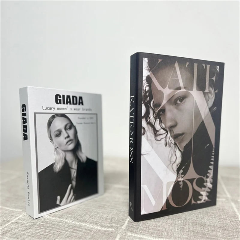 2 Piece Luxury Fake Book Decoration Set for Home and Cafe Decor Vintage Style Ornaments for Study and Club