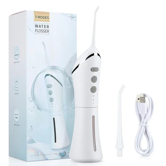 Electric Tooth Flosser High Pressure Jet USB Rechargeable Oral Irrigator with Whitening Technology