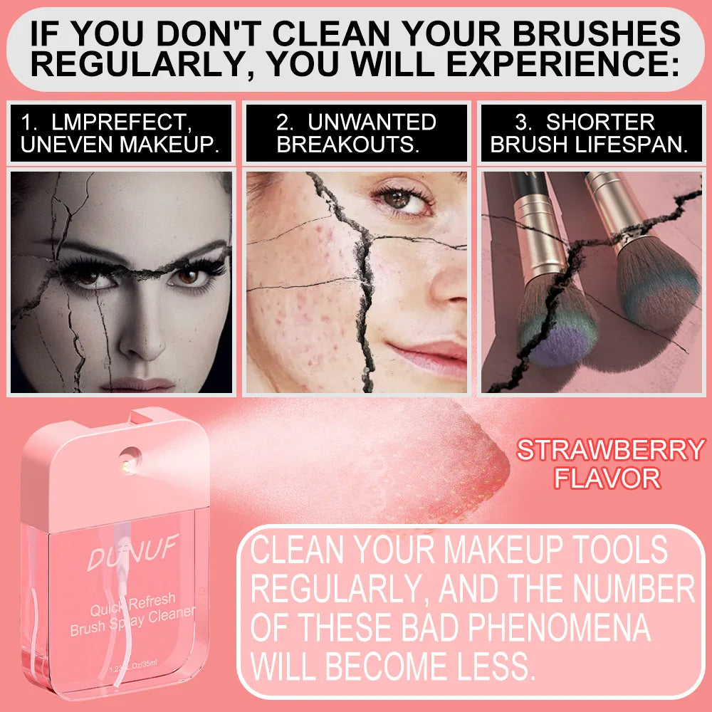 DUNUF 35ML Makeup Brush Cleaning Spray Quick Clean Tool