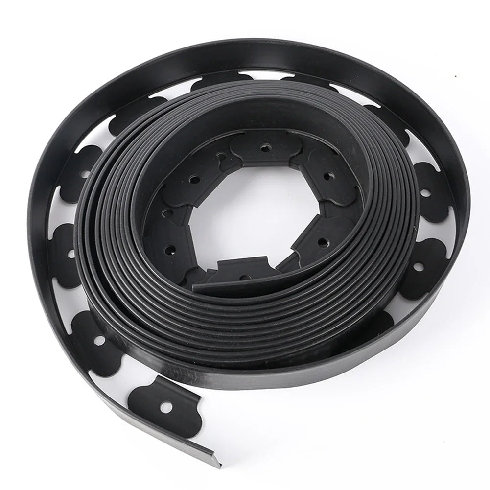 10M Plastic Garden Edging Border Kit with 30 Anchoring Spikes for Easy Installation and Durable Landscape Design