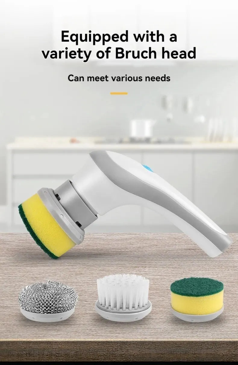 3-in-1 Electric Cleaning Brush USB Rechargeable Rotary Scrubber