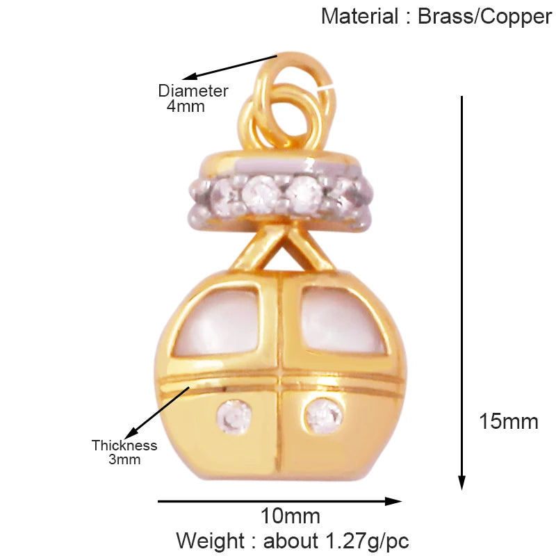 Cowboy Hat Boots Charm Pendant Zirconia 18K Gold Necklace