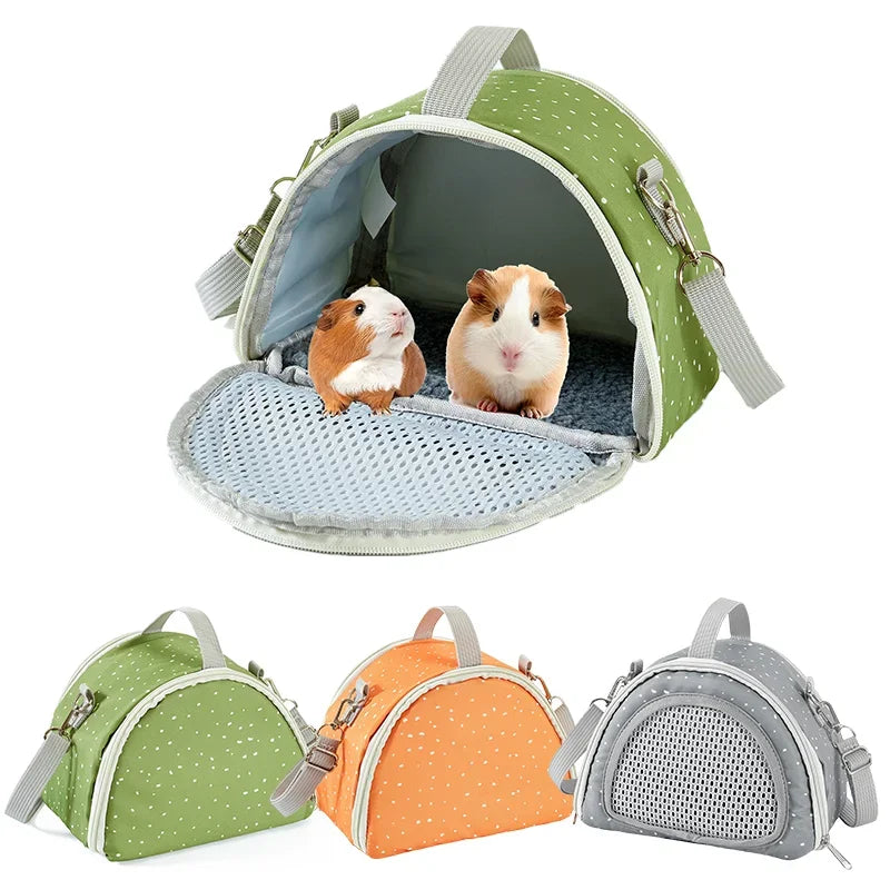 Pet Hamster Bag Breathable Small Pet Carrier Bag Breathable Comfortable for Guinea Pig Rabbit Hedgehog Pet Travel Tote Bag