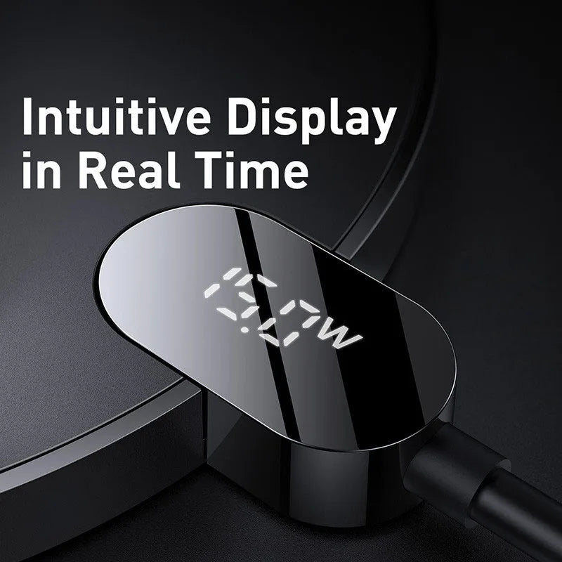 Baseus 15W Fast Wireless Charger Pad with LED Display for iPhone 15 14 and Samsung Devices