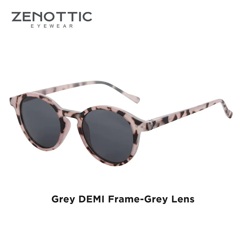 Zenottic Retro Circular Polarized Sunglasses for Men and Women Small Round Vintage Style UV400 Protection