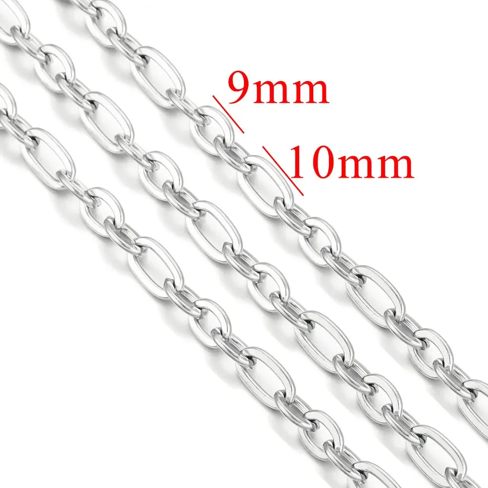 1 Meter Stainless Steel Chunky Hip Hop Gold Color Chains DIY Jewelry