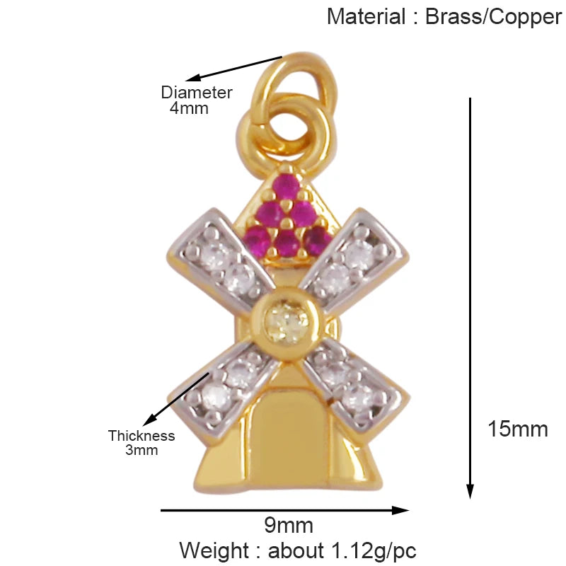 Cowboy Hat Boots Charm Pendant Zirconia 18K Gold Necklace