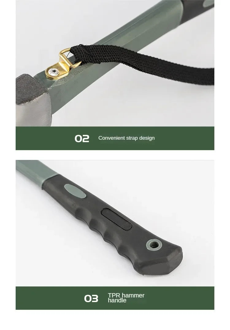 Outdoor Camping Tent Nail Hammer Cast Iron Safety Tool