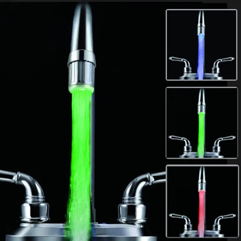 1 grifo LED colorido para baño, grifo de cocina con luz brillante, boquilla aireadora para ducha con ahorro de agua