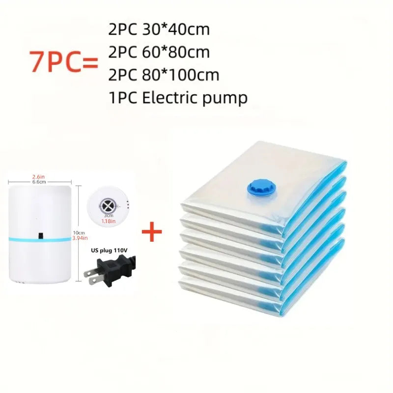 Mini Vacuum Sealer with Electric Pump for Space Saving Clothes and Food Storage Bags