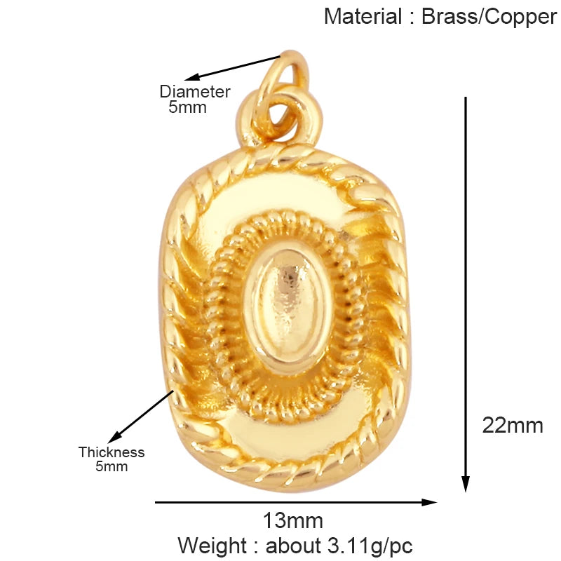 Cowboy Hat Boots Charm Pendant Zirconia 18K Gold Necklace