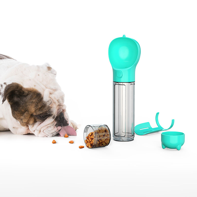 3 In 1 Portable Pet Dog Water Bottle Food Feeder Dispenser