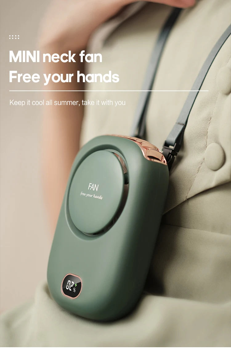 Portable Hanging Neck Fan Mini Cooling Waist Fans Bladeless USB Rechargeable Sports Cooler Fan for Outdoor Use