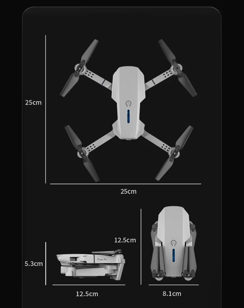 Professional Mini Remote Control Drone E88 4K HD Camera Wifi FPV Folding Quadcopter Gift for Kids