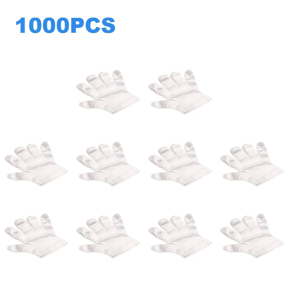 3000 Count Disposable Transparent Plastic Gloves for Kitchen and Bathroom Cleaning Durable Ambidextrous Gloves for DIY Cooking