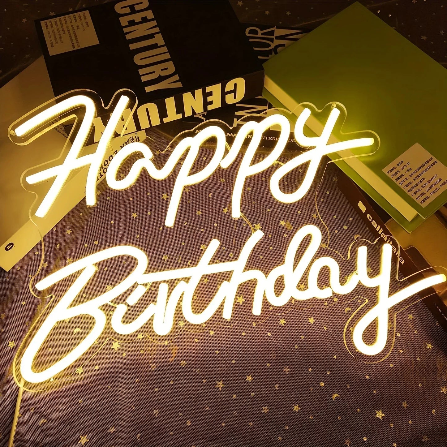 Happy Birthday Neon Sign Dimmable LED Wall Decor Light
