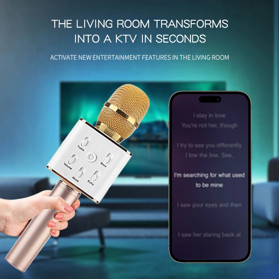 TANALAZ K20 Bluetooth Wireless Karaoke Microphone with LED Light Portable Singing Machine for Home Parties and Gifts