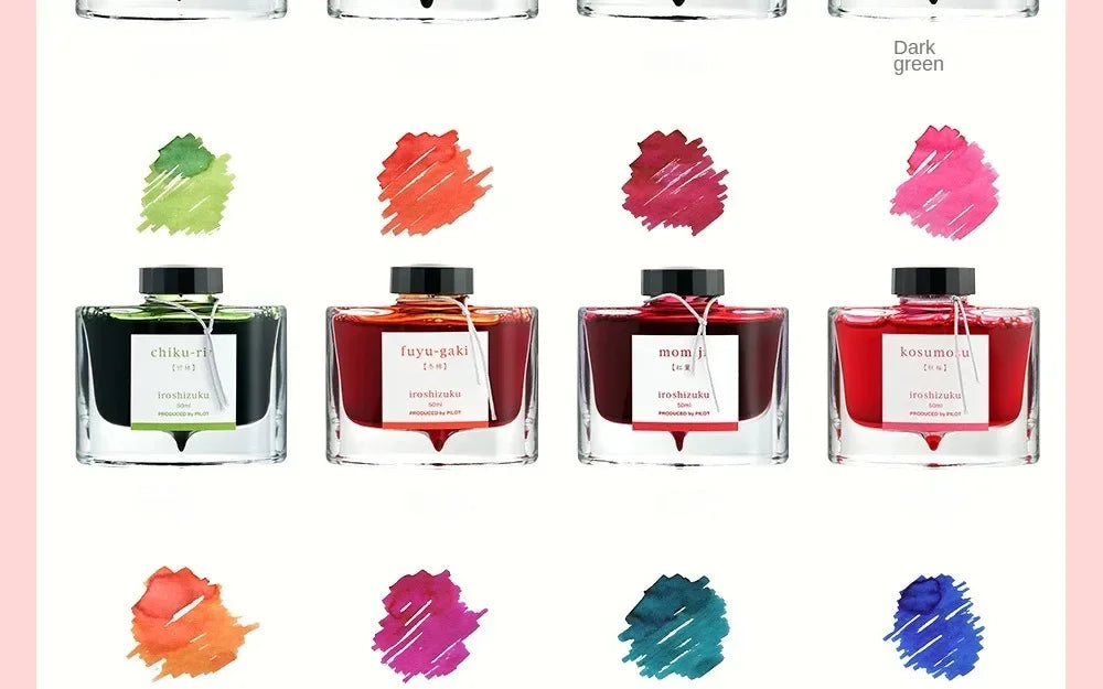 Pilot 25 Color 50ml Fountain Pen Ink Set with Glass Bottles for School and Office Use