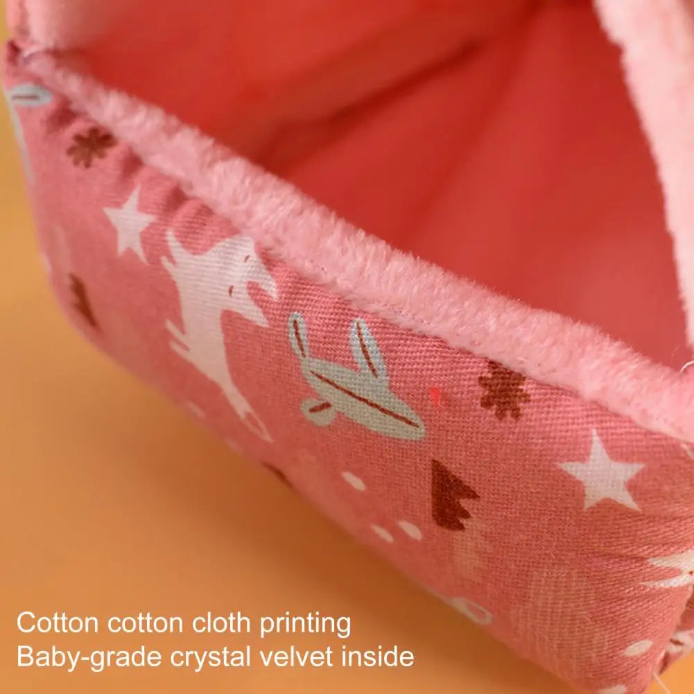 Cute Cage Rabbit Squirrel Winter Warm Mat Guinea Pig Nest Hamster House Small Animal Sleeping Bed Pet Hanging Cagehamaca hamster