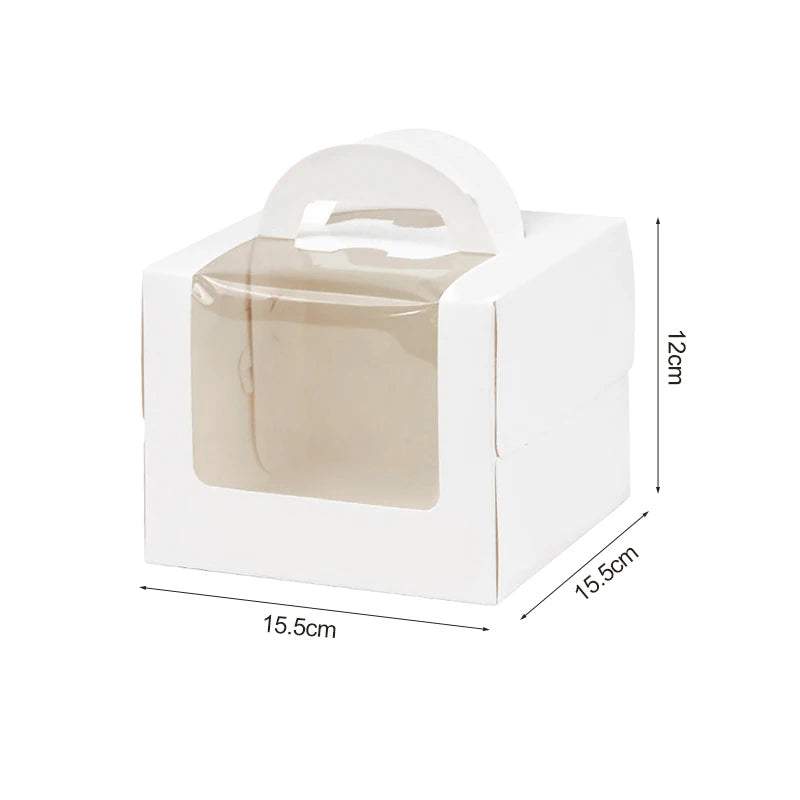 5 or 10 Pack Window Cake Packaging Boxes Portable Paper Gift Boxes for Weddings Birthdays and Baby Showers