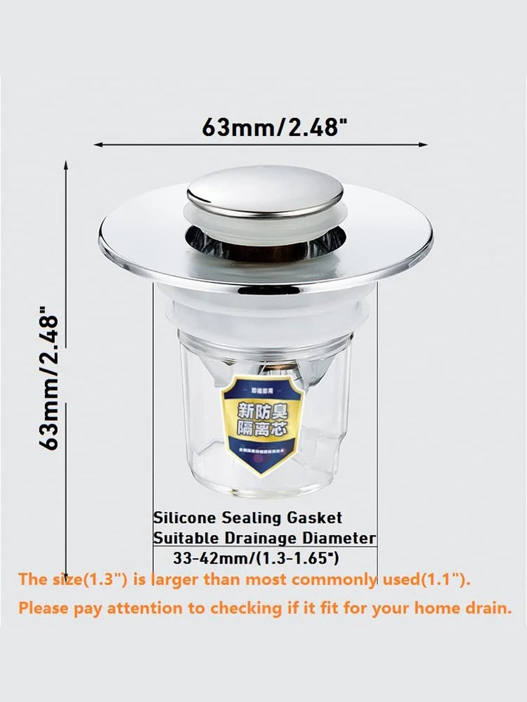 Universal Basin Pop-up Drain Filter Hair Sink Strainer Tool