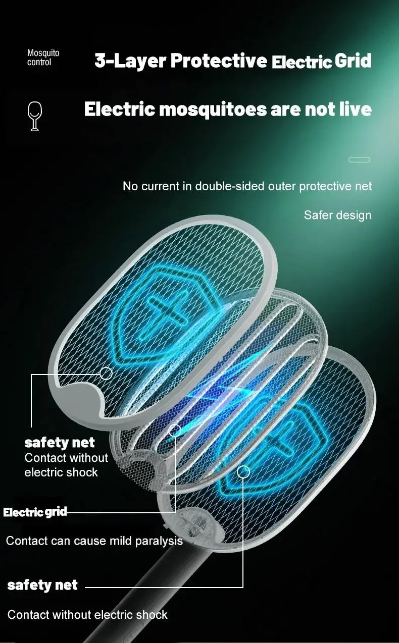 1 lámpara nueva para matar mosquitos, recargable por USB, eléctrica, plegable, matamoscas, 3000 V