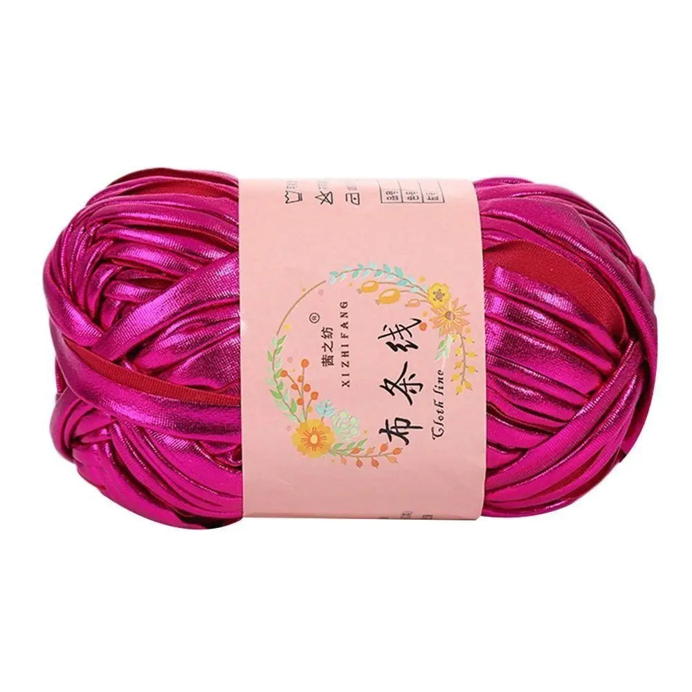 Imitation Leather Crochet Yarn For DIY Hand Knitting Magic Color