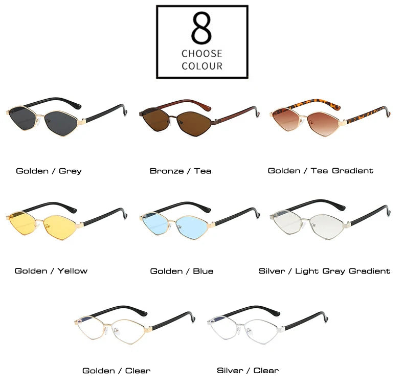 SO&EI Fashion Irregular Polygon Cat Eye Sunglasses UV400 Retro Shades for Women and Men