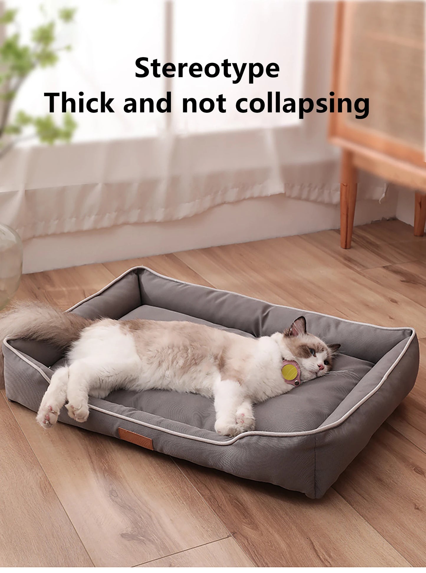 Waterproof Dog Bed with 600D Oxford Fabric Thickened PP Cotton Filling Bite-Resistant Pet Mat for All Seasons