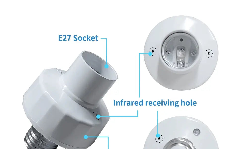 Smart Timer Switch Wireless Remote Control E27 Lamp Holder 15m Range 110V 220V