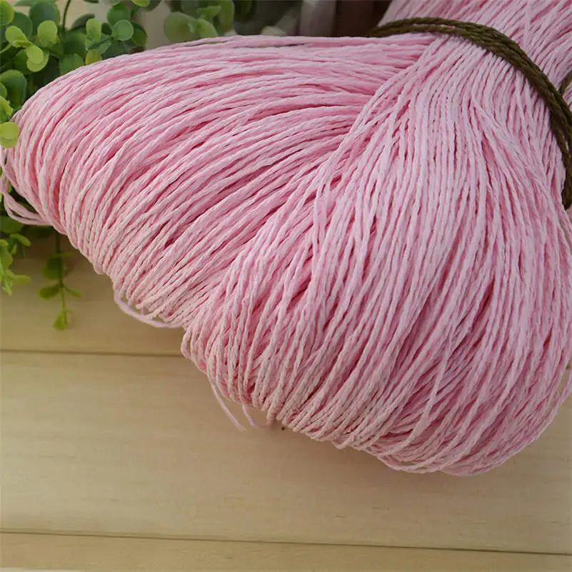 Natural Raffia Straw Yarn 600 Meter 500g for Hand Knitting Crochet Summer Hats Handbags Baskets DIY Craft